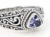 Blue Tanzanite Sterling Silver Ring 0.41ct