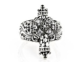 White Zircon Sterling Silver "Flawless Glory" Cross Ring