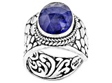 Tanzanite Sterling Silver Solitaire Ring 4.46ctw