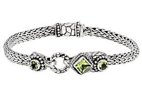 Green Peridot Sterling Silver Bracelet 1.09ctw