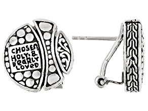 Sterling Silver "Chosen, Holy, And Dearly Loved" Stud Earrings