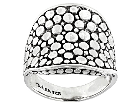 Exceptionally fine domed simplistic sterling silver band