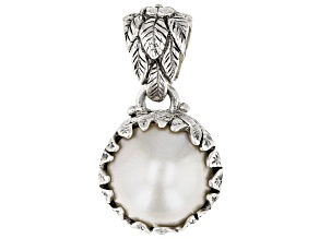 White Cultured Mabe Pearl Sterling Silver Pendant