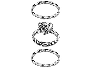 Sterling Silver "Love Never Ends" Stackable Set of Three Rings
