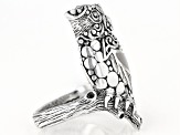White Mother-Of-Pearl Sterling Silver Owl Ring