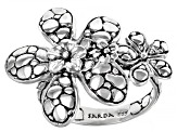 Sterling Silver Frangipani and Roses Ring