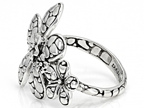Sterling Silver Frangipani and Roses Ring