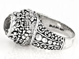 White Quartz Sterling Silver Solitaire Ring 3.11ct