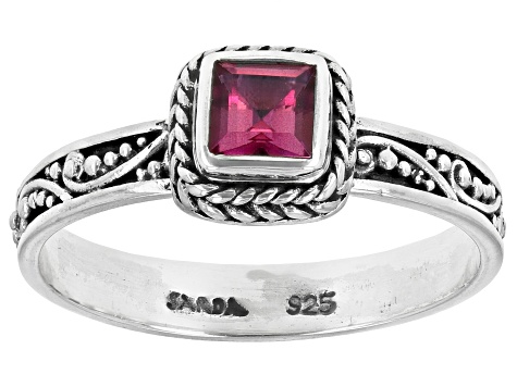 Red Volcanic Quartz Triplet & Topaz Silver Ring Set 2.36ctw