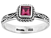 Red Volcanic Quartz Triplet & Topaz Silver Ring Set 2.36ctw