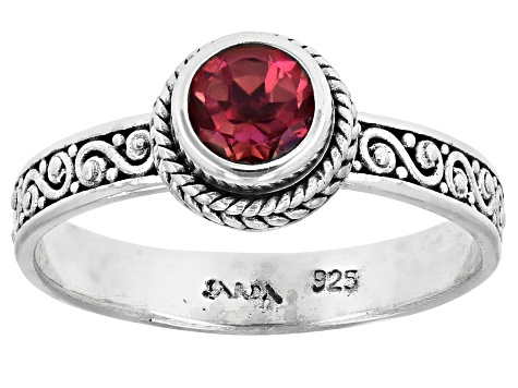 Red Volcanic Quartz Triplet & Topaz Silver Ring Set 2.36ctw