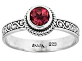 Red Volcanic Quartz Triplet & Topaz Silver Ring Set 2.36ctw