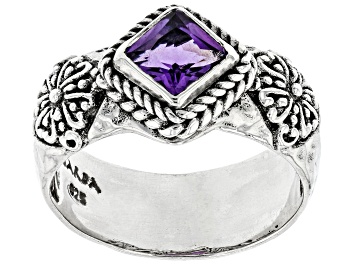 Picture of Purple Amethyst Sterling Silver Solitaire Ring .60ct