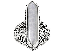 White Moonstone Sterling Silver Ring