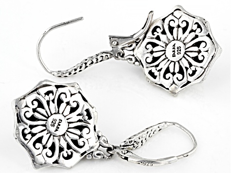 Kunzite & Sapphire Silver Earrings .04ctw
