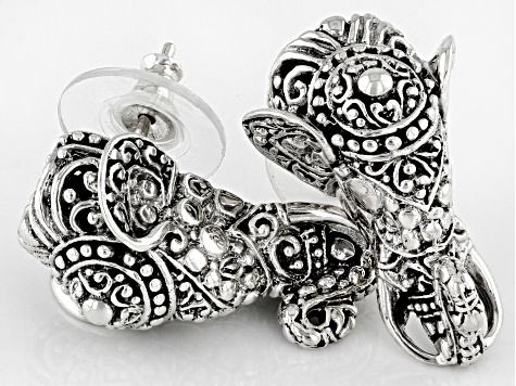 Sterling Silver Colossal Elephant Earrings