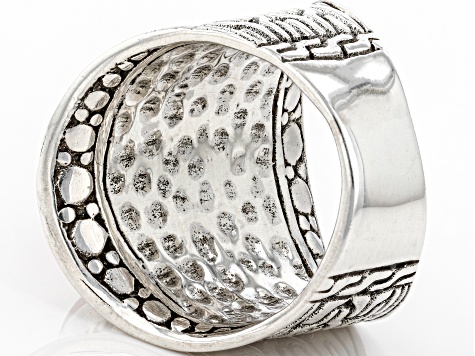 Red Sponge Coral Silver Solitaire Ring
