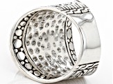 Red Sponge Coral Silver Solitaire Ring