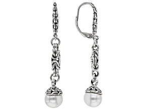 White Cultured Freshwater Pearl Silver Earrings