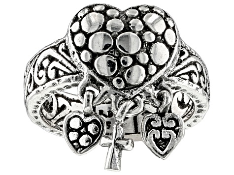 Sterling Silver You Are Loved & Cherished Charm Ring - SRA5067