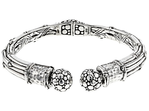 Sterling Silver "You Are Blessed" Bamboo Cuff Bracelet