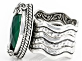 Green Onyx Silver Stackable Set of 3 Rings