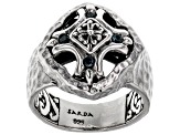 Blue Sapphire Sterling Silver Ring .04ctw