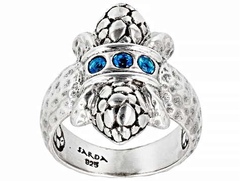 Electric Neon Apatite Silver Ring .12ctw