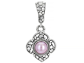 Cultured Pink Mabe Pearl Silver Enhancer Pendant