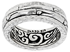 Silver "He's A Way Maker" Spinner Band Ring