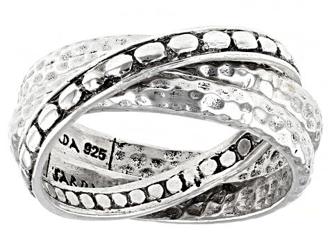 Silver " Stand Hand In Hand" Stackable Set of Three Rings