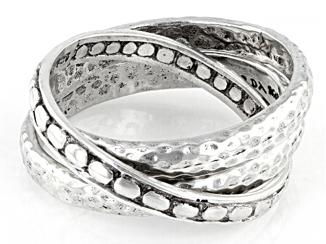 Silver " Stand Hand In Hand" Stackable Set of Three Rings