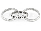 Silver " Stand Hand In Hand" Stackable Set of Three Rings
