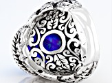 Lab Created Twilight Opal Quartz Doublet Silver Ring 8.93ct