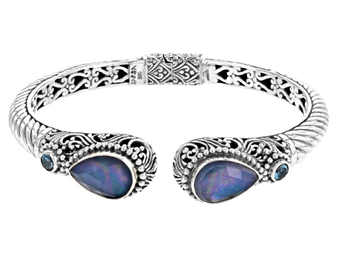 Blue Shire Triplet Silver Bracelet 20ctw Sra549 Jtv Blue Shire Triplet Silver Bracelet 20ctw