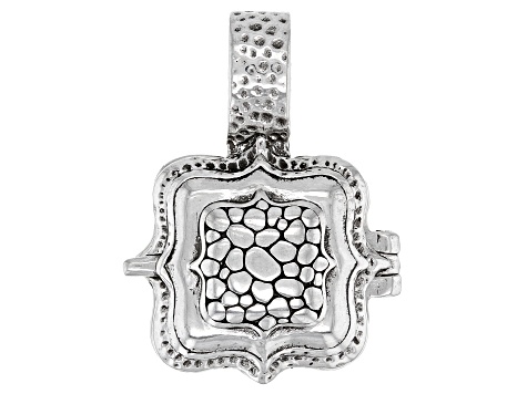 Silver Hammered "Faithful You Are" Enhancer Locket