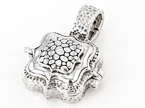 Silver Hammered "Faithful You Are" Enhancer Locket