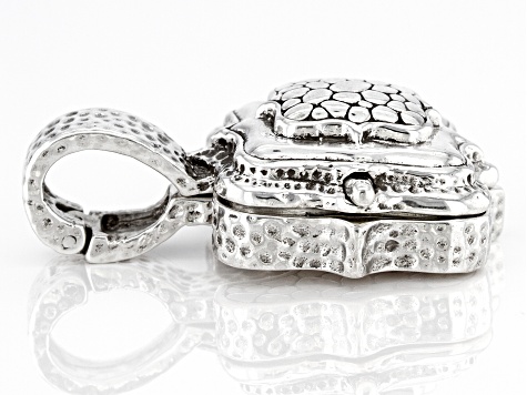 Silver Hammered "Faithful You Are" Enhancer Locket