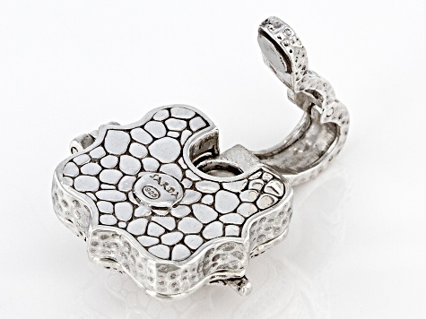 Silver Hammered "Faithful You Are" Enhancer Locket