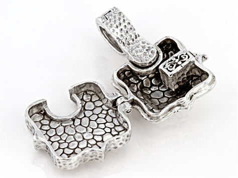 Silver Hammered "Faithful You Are" Enhancer Locket