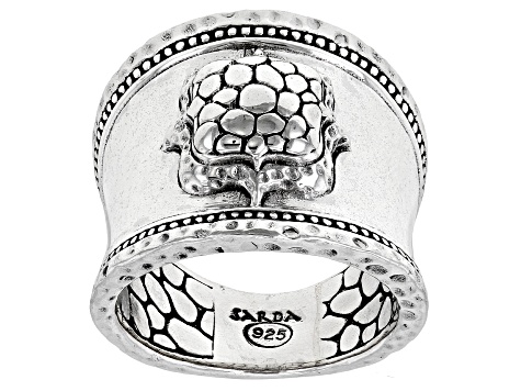 Silver Hammered "Faithful You Are" Ring