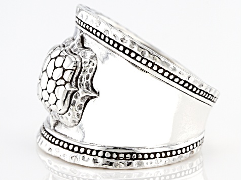 Silver Hammered "Faithful You Are" Ring