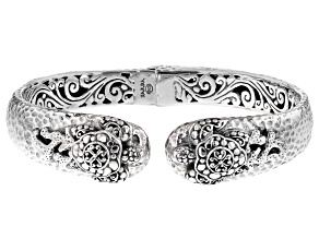 Silver "Overflow With Peace" Turtle Bracelet