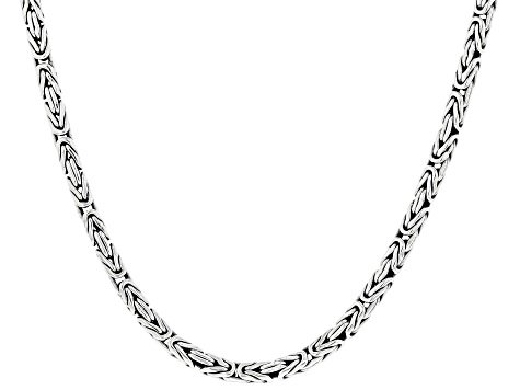 Sterling Silver 32" Byzantine Chain