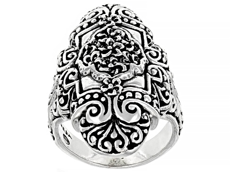 Silver "Reap Tremendous Rewards" Filigree Ring