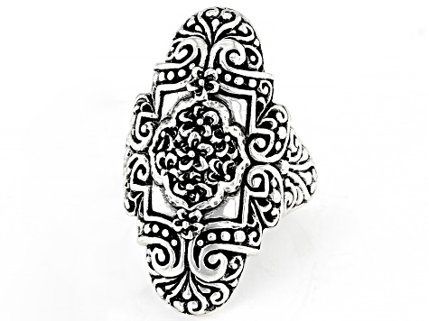 Silver "Reap Tremendous Rewards" Filigree Ring