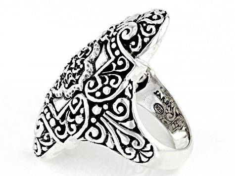 Silver "Reap Tremendous Rewards" Filigree Ring