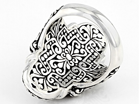 Silver "Reap Tremendous Rewards" Filigree Ring