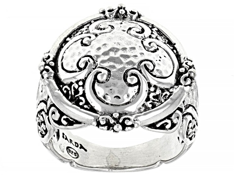 Sterling Silver "Seize His Moments" Hammered Ring
