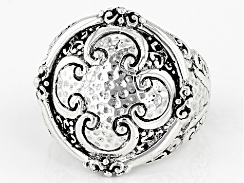 Sterling Silver "Seize His Moments" Hammered Ring